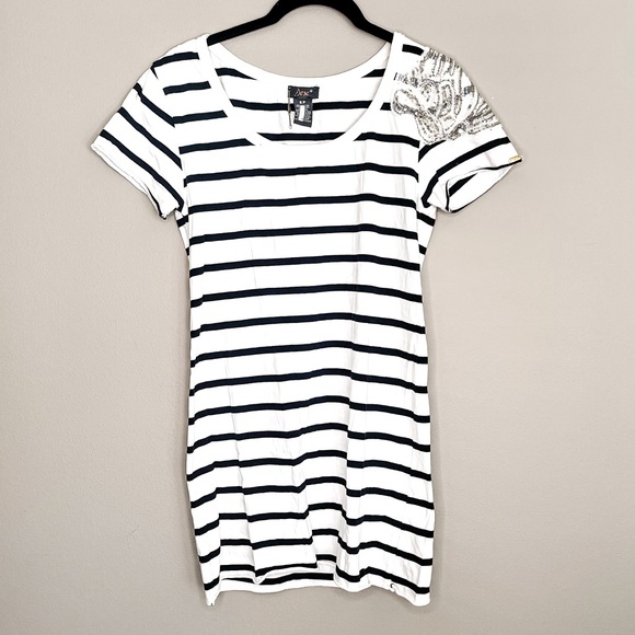 Dex Stripped T Shirt with Embellishment - Picture 1 of 1